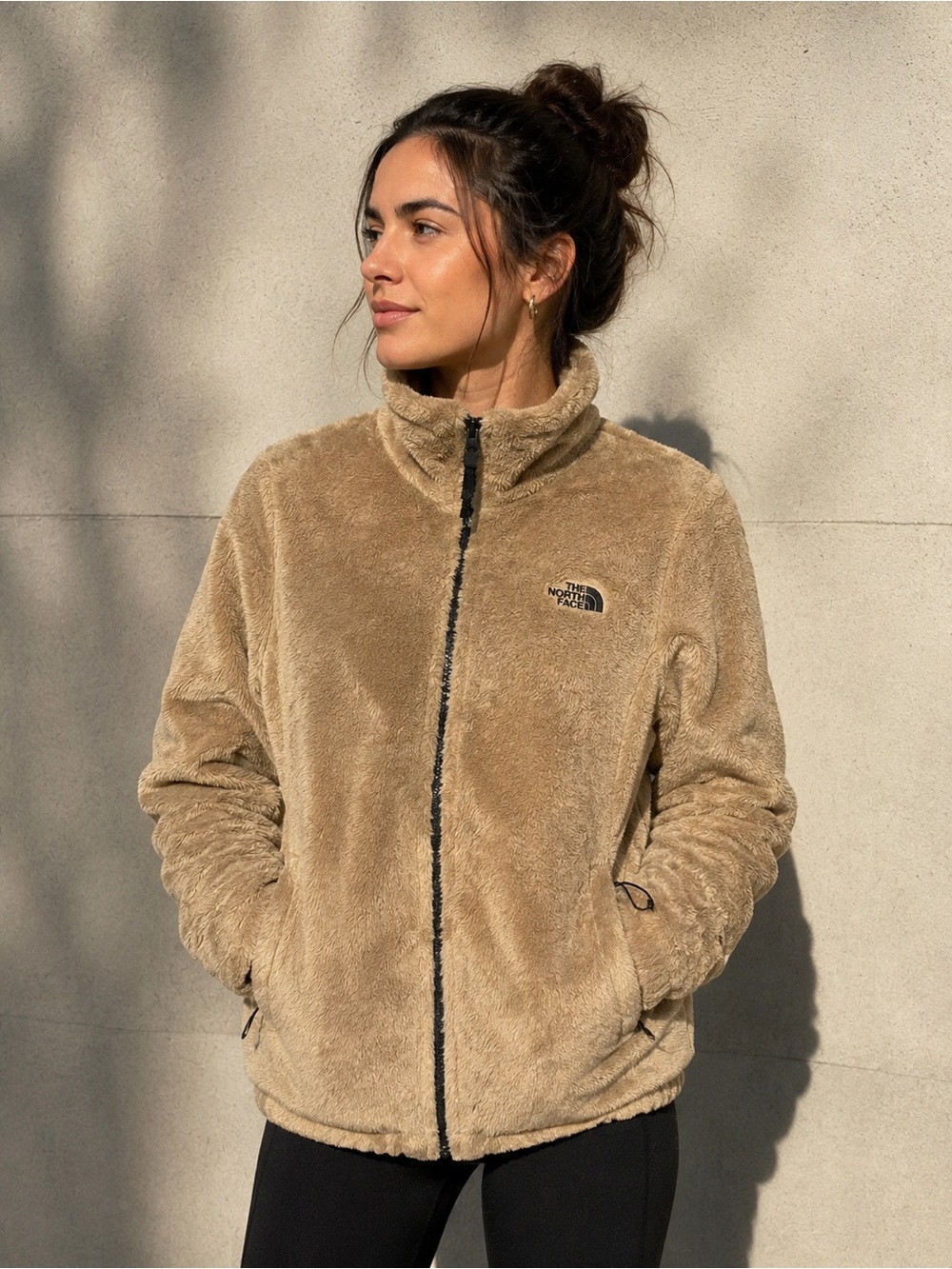 The North Face Women’s Cozy Fleece Full Zip Jacket Tan Beige Size Small